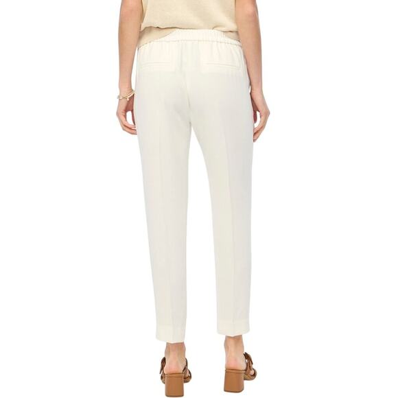 J.Crew Jamie White Cropped Tapered Pants Elastic Waist Size 8 NWT - Picture 2 of 7